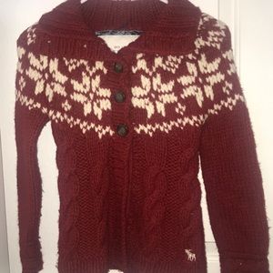 Red & White Sweater Abercrombie